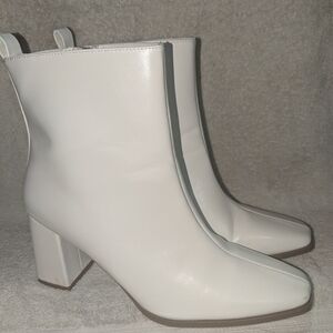 Chic White Ankle Booties with Sleek Design